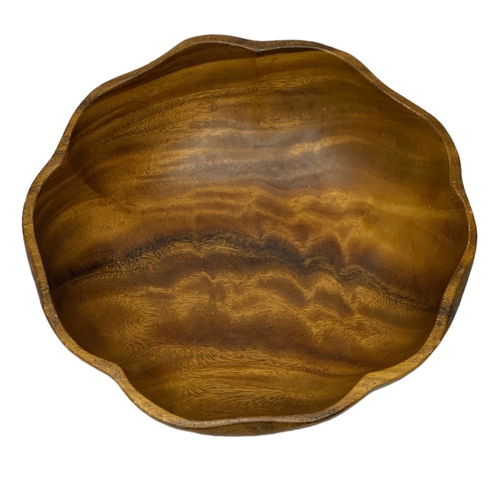 Vintage The Hardwood Factory Kauai Hawaii Large Wooden
Bowl Scalloped